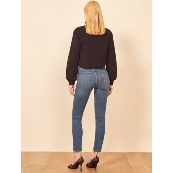 NWT Reformation Harper Mid-Rise Skinny Jeans in Destin Medium Wash Size 23 - Picture 3 of 14